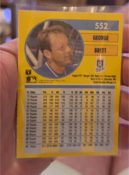 1989 Fleer #552 George Brett — front