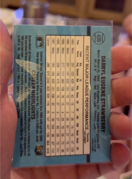 1988 Donruss #439 Darryl Strawberry — front