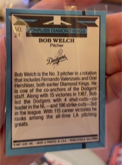 1988 Donruss Diamond Kings #24 Bob Welch — front