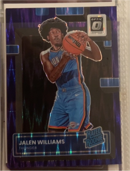 2022-23 Donruss Optic #235 Jalen Williams Purple Shock Rated Rookie — front