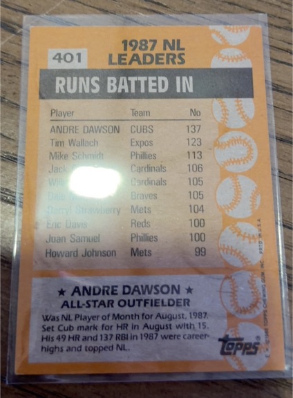 1988 Topps #401 Andre Dawson — front