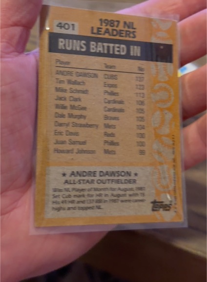 1987 Topps #401 Andre Dawson — front