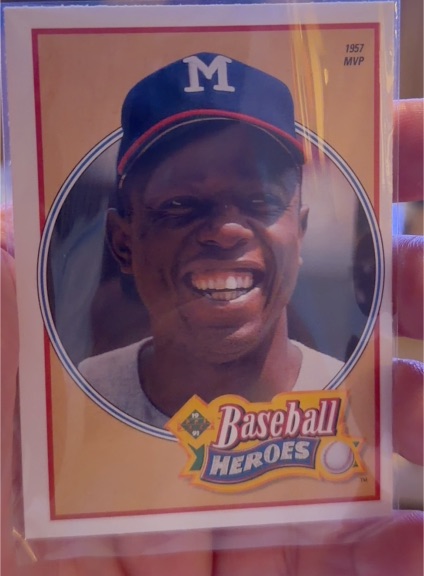 1991 Upper Deck Baseball Heroes #20 Hank Aaron — front