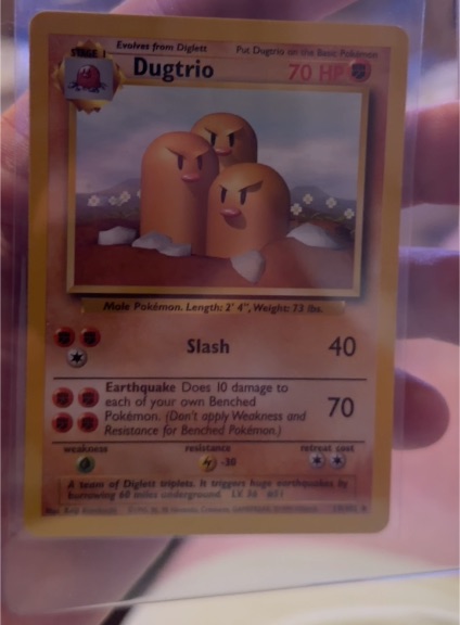 1995 Pokémon Base Set #19 Dugtrio — front