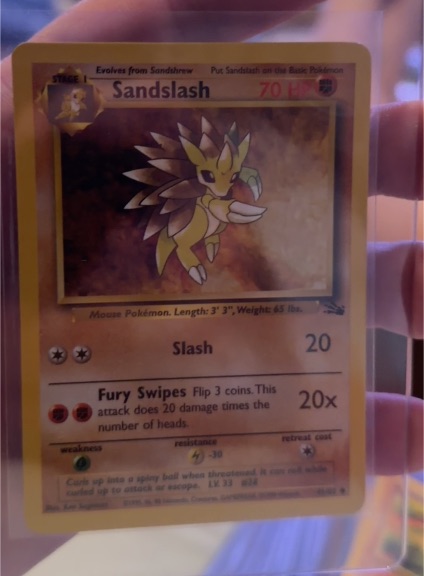 1999 Pokémon Fossil #41 Sandslash — front