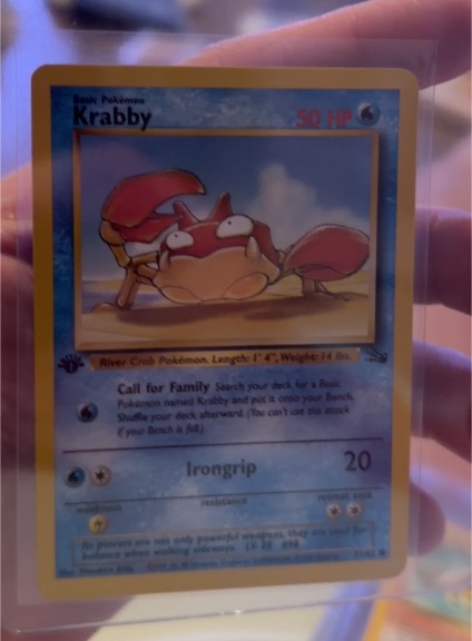 1995 Pokémon Fossil #51 Krabby — front