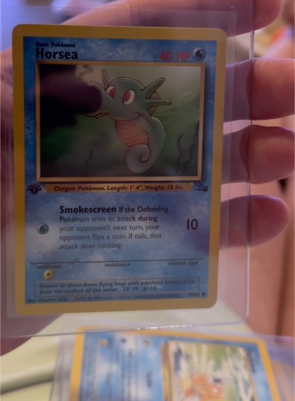 1999 Pokémon Fossil #49 Horsea — front