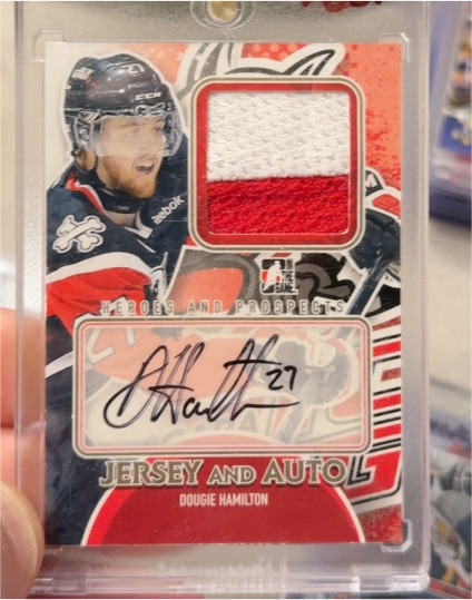 2012-13 ITG Heroes and Prospects Jersey and Auto #A-DH Dougie Hamilton — front
