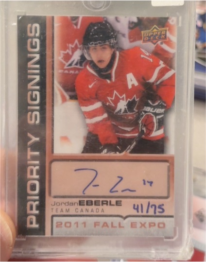 2011 Upper Deck Fall Expo Priority Signings #01 Jordan Eberle — front