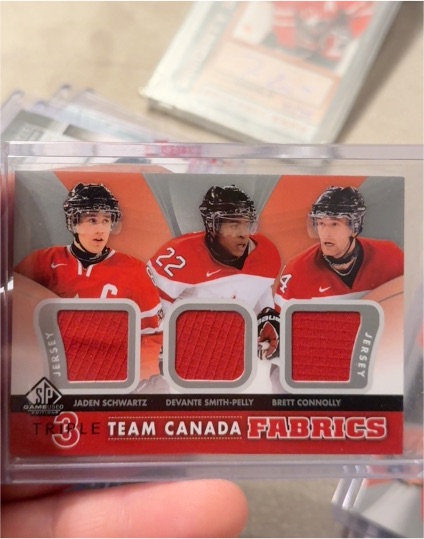 2012-13 SP Game Used Triple Team Canada Fabrics #TC3 Jaden Schwartz / Devante Smith-Pelly / Brett Connolly — front