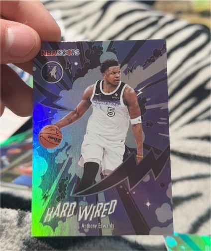 2025 Topps NBA Hoops Hard Wired #HW-4 Anthony Edwards — front