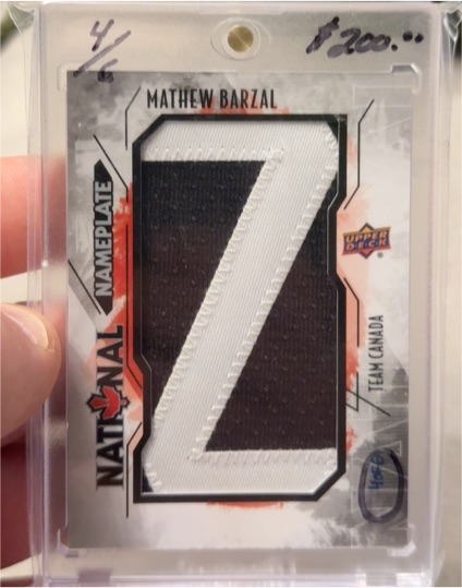 2015 Upper Deck National Nameplate Mathew Barzal Team Canada — front