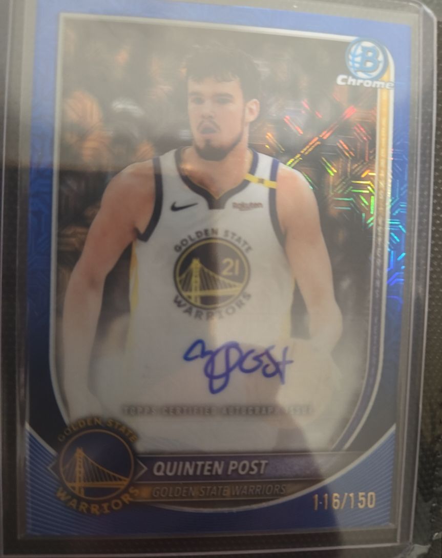 2025 Bowman Chrome #BCA-QP Quinten Post Blue Mojo Autograph — front