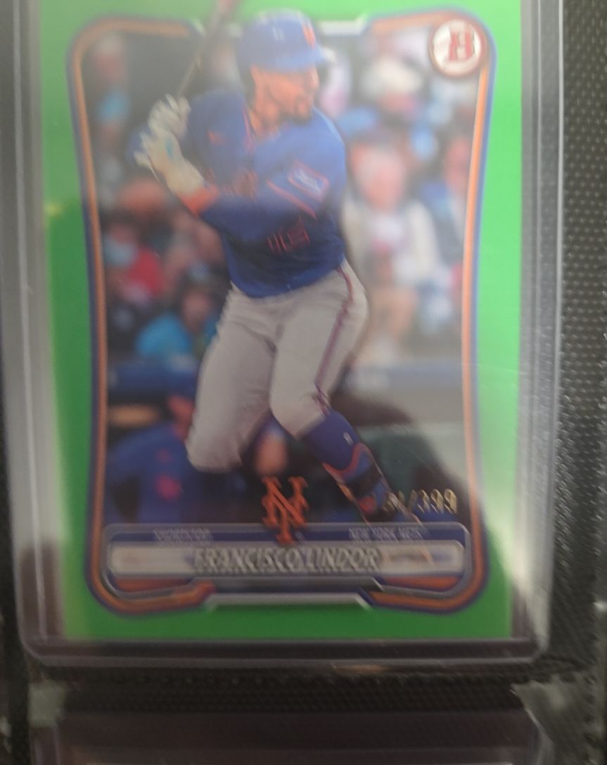2026 Bowman #17 Francisco Lindor Neon Green Parallel — front
