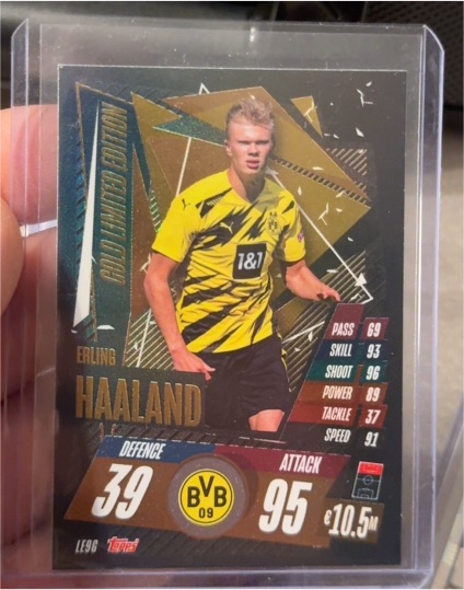 2020-21 Topps Match Attax UCL Gold Limited Edition #LE9B Erling Haaland — front