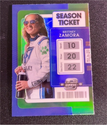 2022 Panini Chronicles Contenders Optic Racing #10 Brittney Zamora Season Ticket — front