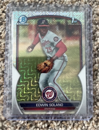 2023 Bowman Chrome #BCP-169 Edwin Solano Mojo Refractor — front
