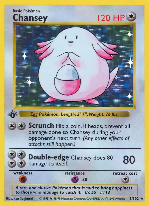 1999 Pokémon #3 Chansey — front