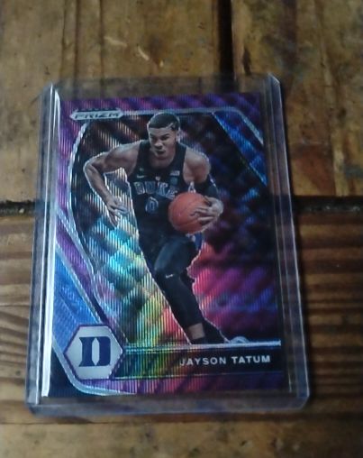 2021-22 Panini Prizm Draft Picks #61 Jayson Tatum Purple Wave Prizm — front