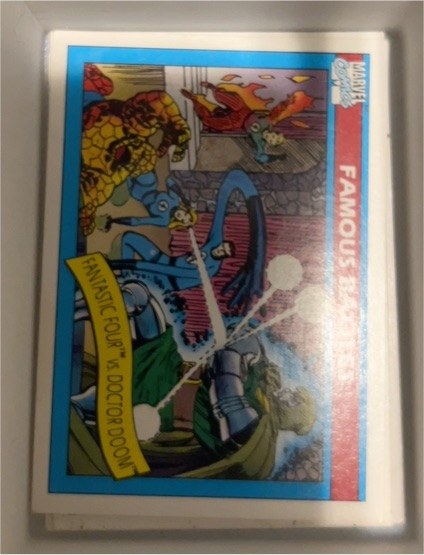 1990 Impel Marvel Universe #90 Fantastic Four vs Doctor Doom — front