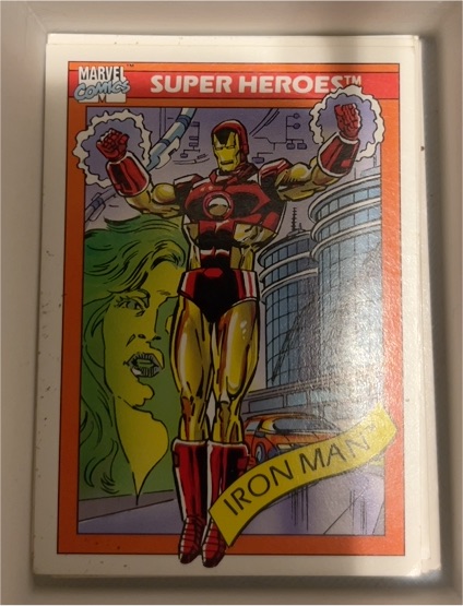 1990 Impel Marvel Comics Super Heroes #42 Iron Man — front