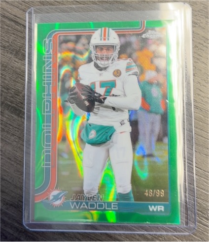 2025 Topps Chrome #186 Jaylen Waddle — front