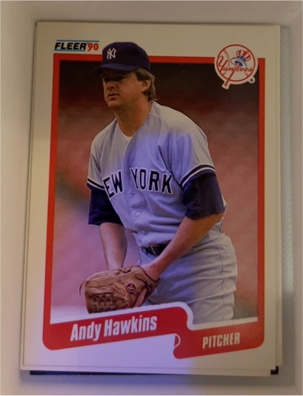 1990 Fleer #445 Andy Hawkins — front