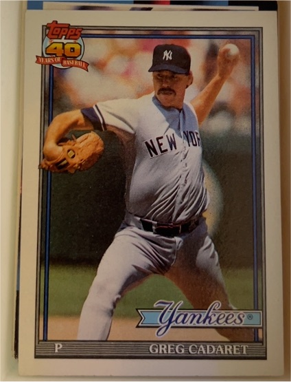 1991 Topps #187 Greg Cadaret — front