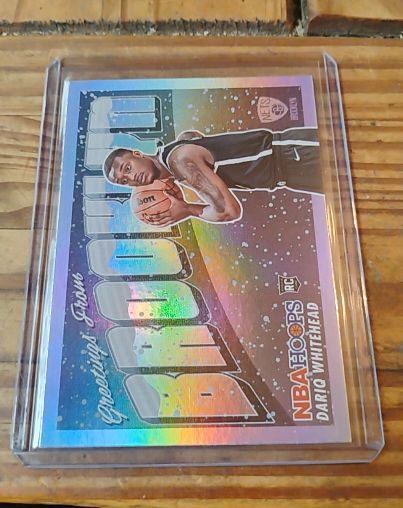2023-24 Panini NBA Hoops #17 Dariq Whitehead Rookie Greetings Winter Holo — front