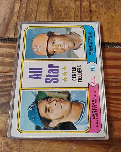 1974 Topps #337 All Star Center Fielders Amos Otis Cesar Cedeno — front