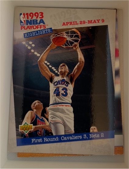 1993-94 Upper Deck #181 First Round: Cavaliers 3, Nets 2 Brad Daugherty — front