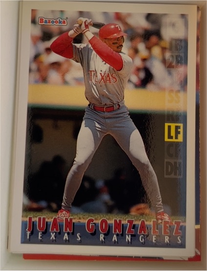 1995 Topps Bazooka #68 Juan Gonzalez — front