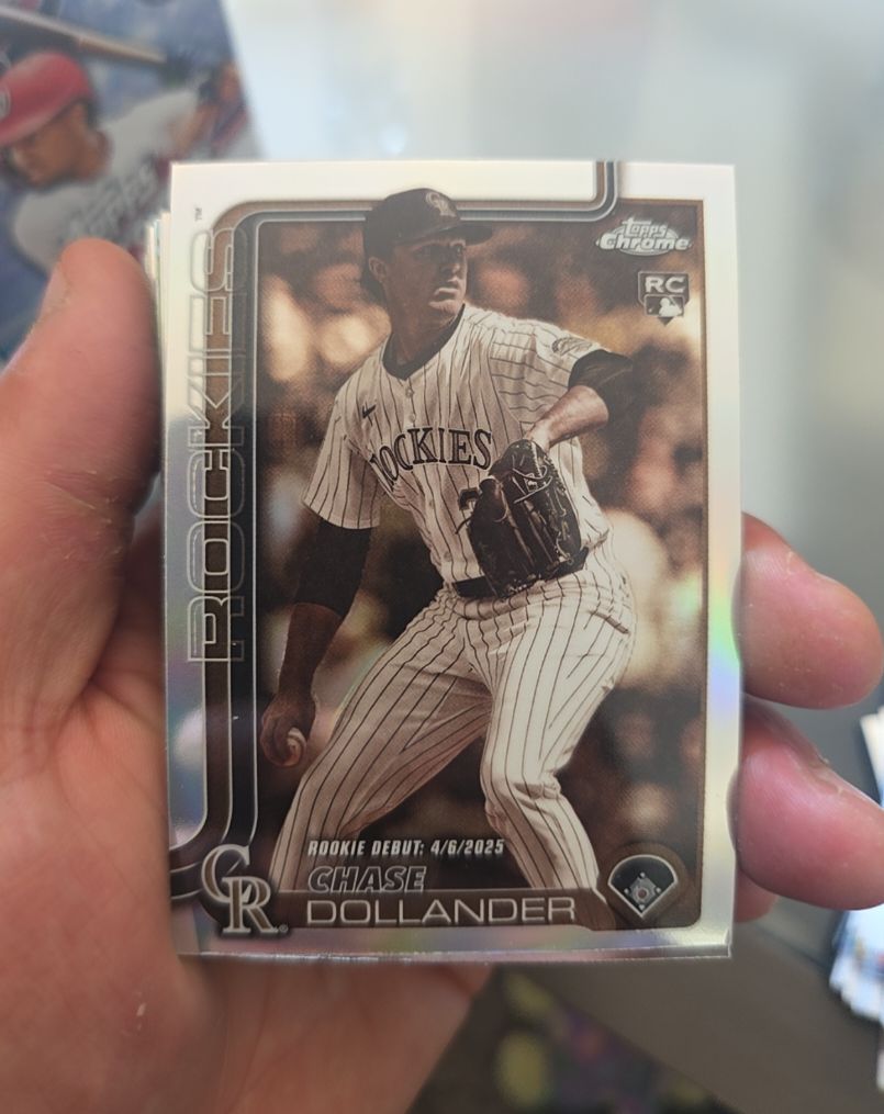 2025 Topps Chrome Update #USC175 Chase Dollander Sepia Refractor Rookie Debut — front