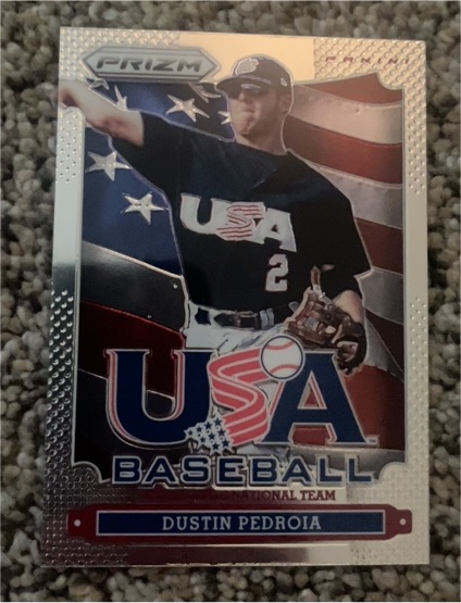 2013 Panini Prizm #USA1 Dustin Pedroia USA Baseball — front