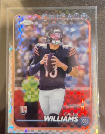 2024 Topps Chrome #202 Caleb Williams X-Fractor Rookie Card Chicago Bears — front
