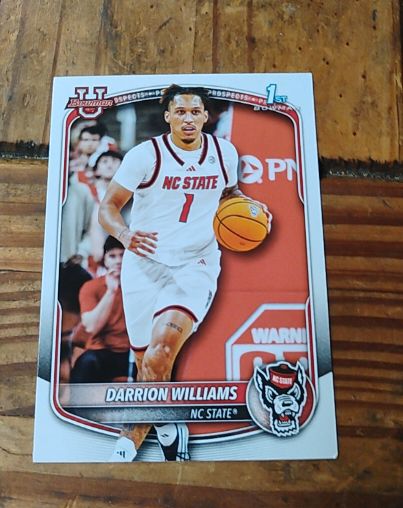 2025-26 Bowman Basketball Prospects 1st Bowman #BPP-36 Darrion Williams — front