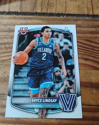2025-26 Topps Bowman Basketball #BPP-52 Bryce Lindsay Villanova Wildcats — front