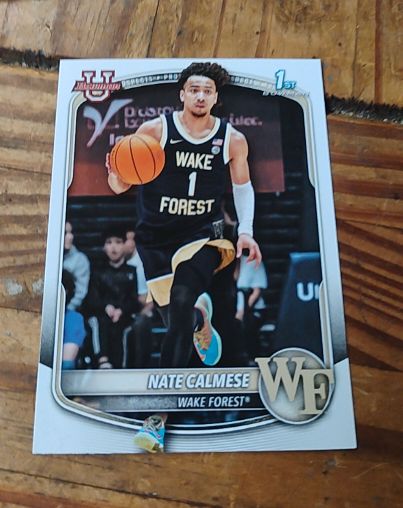 2025-26 Bowman Basketball #BPP-92 Nate Calmese — front