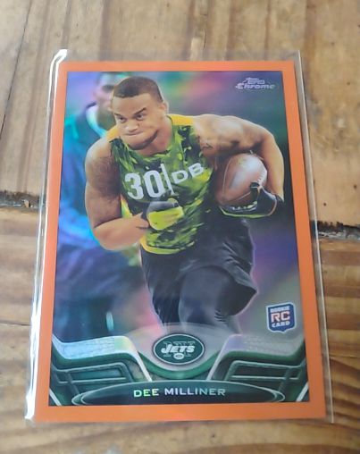 2013 Topps Chrome #199 Dee Milliner Orange Refractor Rookie Card — front