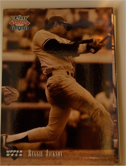 1995 Upper Deck Eagle Ballpark Peanuts #2 Reggie Jackson — front