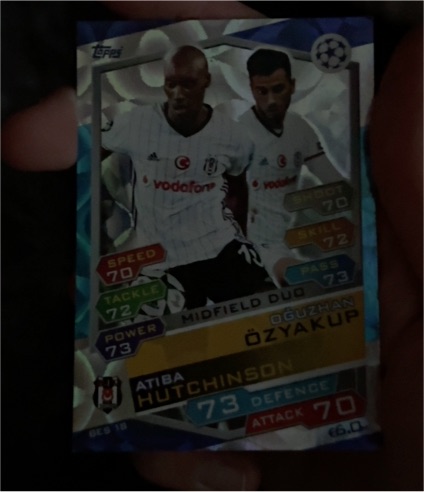 2016 Topps Match Attax UEFA Champions League DES 18 Atiba Hutchinson & Oğuzhan Özyakup Midfield Duo — front