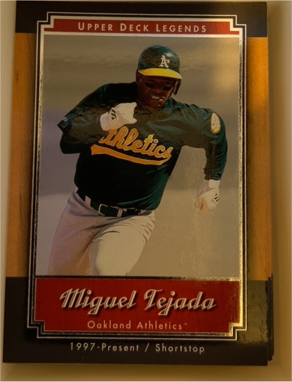 2001 Upper Deck Legends #8 Miguel Tejada — front