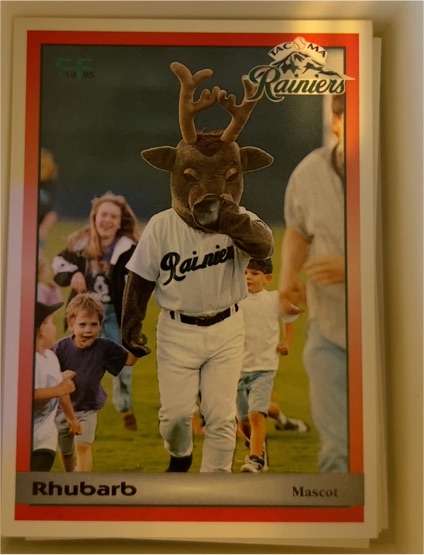 2021 Choice Tacoma Rainiers Rhubarb Mascot — front