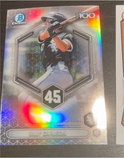 2026 Bowman Chrome Top 100 #BTP-45 Billy Carlson — front
