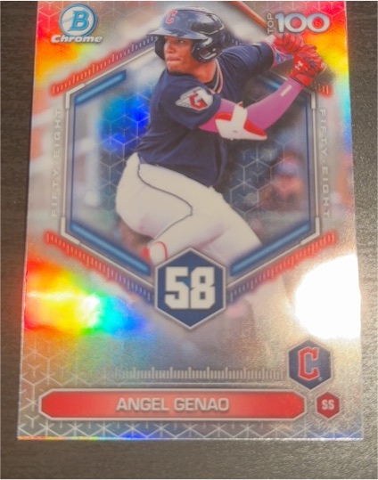 2026 Bowman Chrome #BTP-58 Top 100 Angel Genao — front