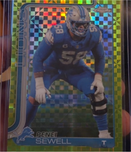 2025 Topps Chrome #99 Penei Sewell Lime Green X-Fractor — front