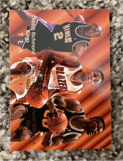 1994-95 Fleer Team Leaders #8 Mitch Richmond Rod Strickland David Robinson — front