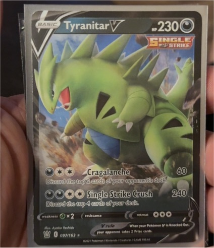2021 Pokémon Battle Styles #97 Tyranitar V — front