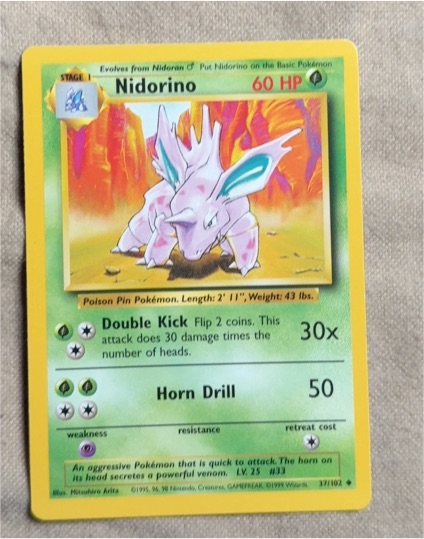 1999 Pokémon Jungle #37 Nidorino — front