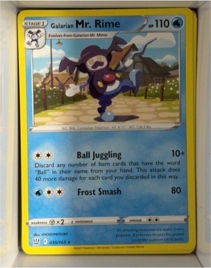 2021 Pokemon Sword & Shield Battle Styles #035 Galarian Mr. Rime — front